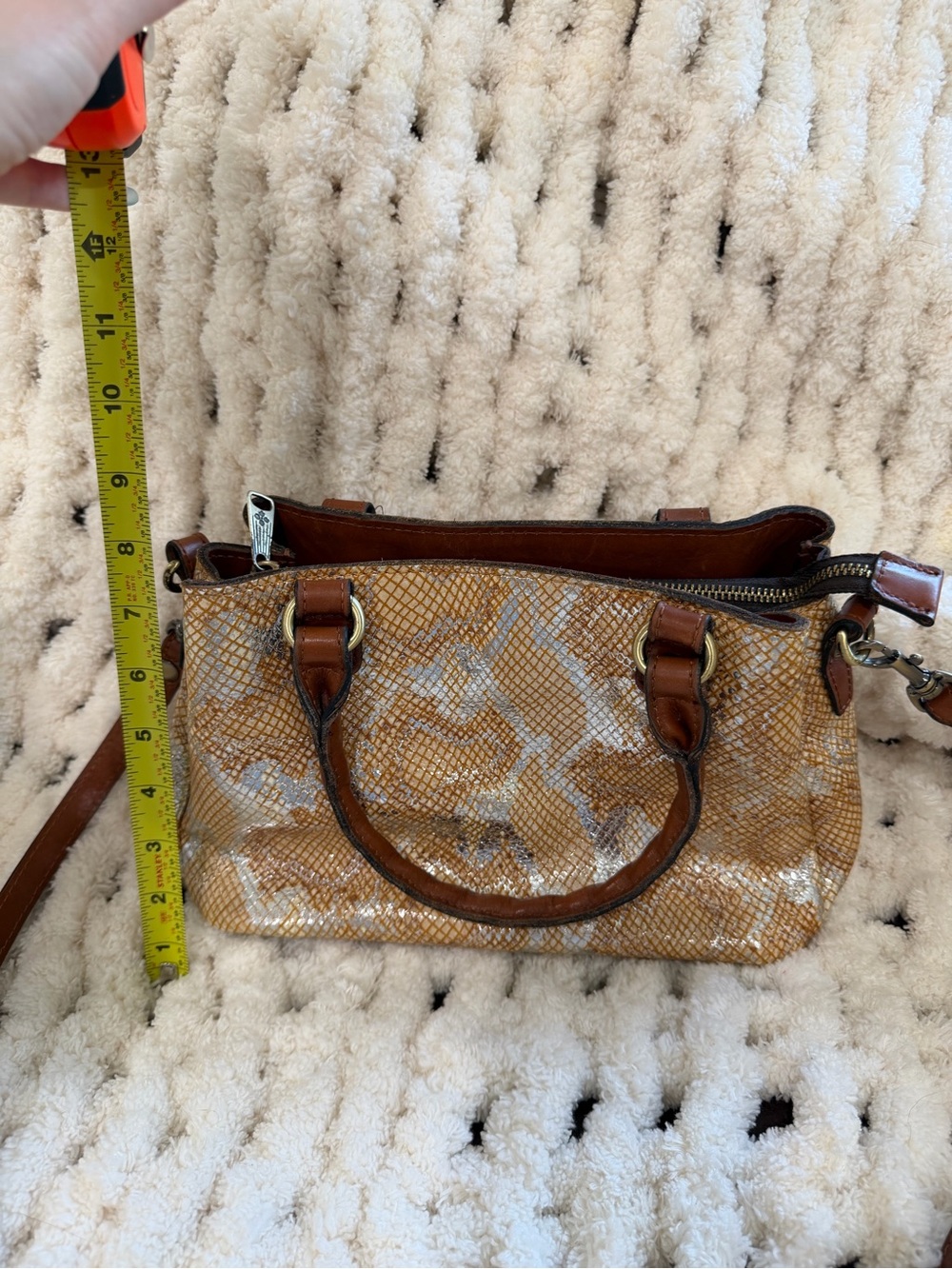 Patricia Nash Brown Snakeskin-Print Crossbody Satchel 10th anniversary - Picture 13 of 14